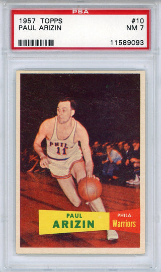 Paul Arizin 1957 Topps Card #10 (PSA NM 7)