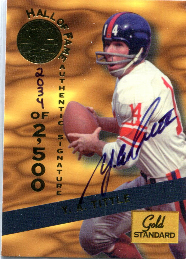 Y.A. Tittle 1994 Gold Standard Autographed Card #2034/2500