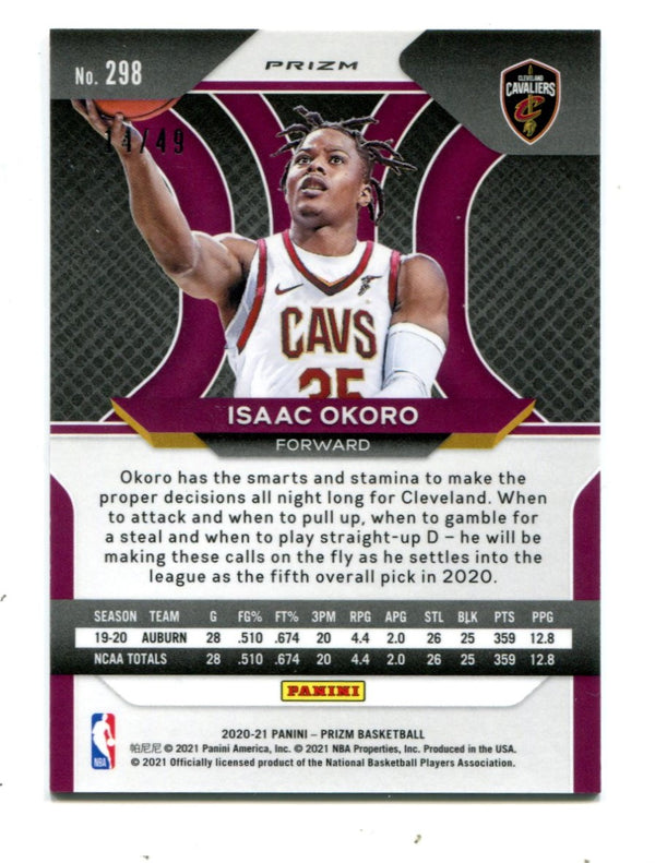 Isaac Okoro 2020 Orange Prizm Rookie Card 14/49