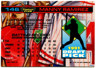 Manny Ramirez 1991 Topps Stadium Club Rookie Card #146