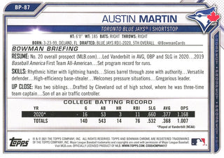 Austin Martin 2021 1st Bowman Card