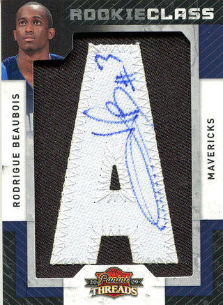 Rodrigue Beaubois Autographed 2009 Panini Threads Jersey Card