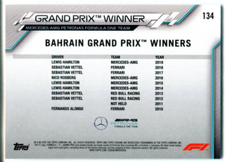 Lewis Hamilton 2020 Topps Chrome Card #134