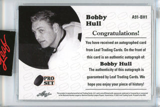Bobby Hull Autographed 2021 Leaf Pro Set Encased Card #A91-BH1
