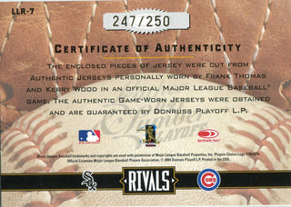 Frank Thomas and Kerry Wood 2004 Donruss Playoff Game Worn Jersey Card /250