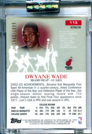 Dwyane Wade 2003 Topps Pristine #113 Refractor 1892/1999