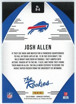 Josh Allen 2018 Panini Donruss The Rookies Card #R-4