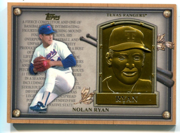 Nolan Ryan 2012 Topps Hall of Fame Gold Plaque Card #HOFNR