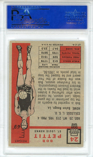 Bob Pettit 1957 Topps Card #24 (PSA NM 7)