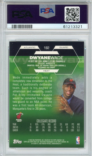 Dwyane Wade 2002 Topps Finest Card #182 (PSA NM-MT 8)