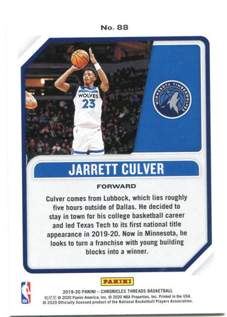 Jarrett Culver Panini Threads Rookie Card
