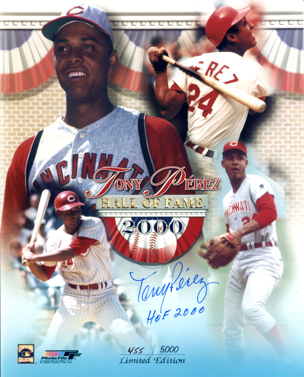 Tony Perez "HOF 2000" Autographed 8x10 Photo 455/5000