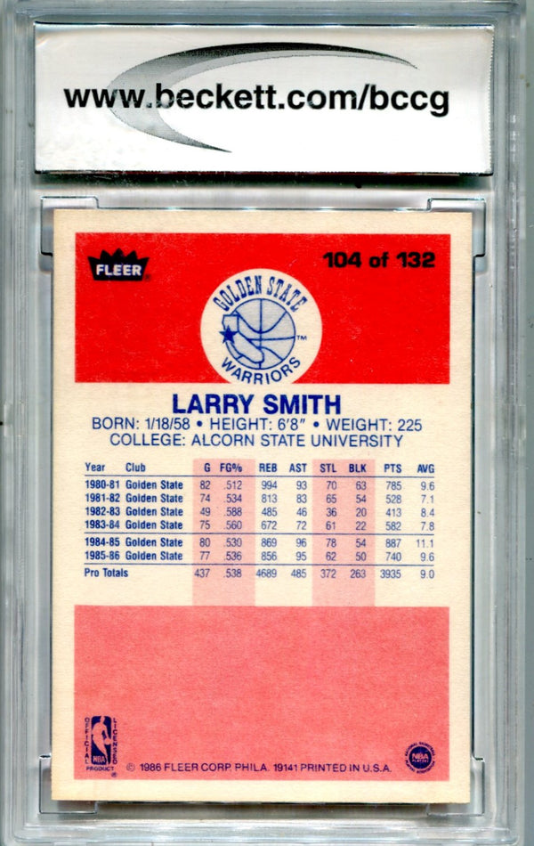 Larry Smith 1986-87 Fleer Premier #104 BCCG Near Mint 9 Card