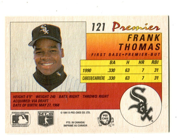 Frank Thomas 1990-91 O-Pee-Chee Premier Card #121