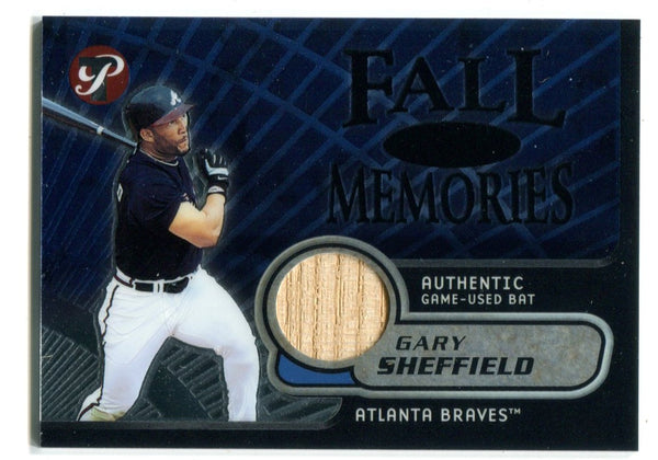 Gary Sheffield Fall Memories Topps Pristine Game Used Bat Card #FMGS /1600