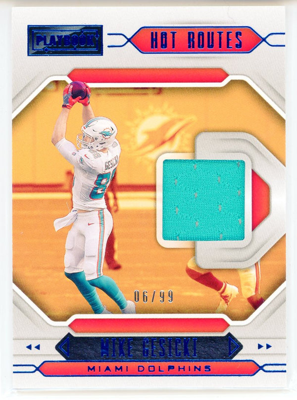 Mike Gesicki 2021 Panini Playbook Hot Routes Patch Card #HR-MG