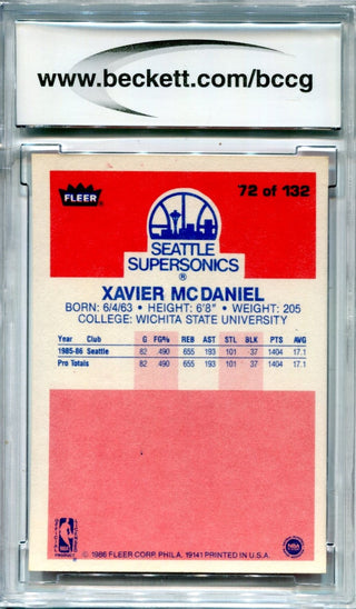 Xavier McDaniel 1986-87 Fleer Premier #72 BCCG Mint 10 card