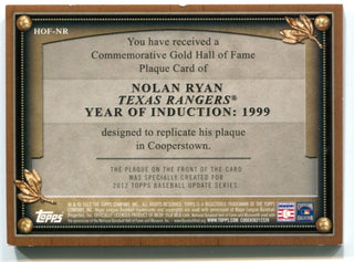 Nolan Ryan Plaque With Game Used Jersey Card Texas Rangers 