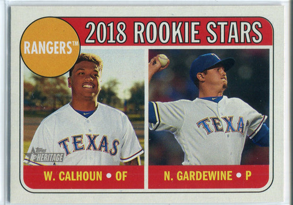 Willie Calhoun & Nick Gardewine 2018 Topps Heritage Rookie Card