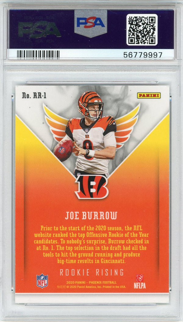 Joe Burrow 2020 Panini Phoenix Rookie Rising Card #RR1 (PSA)