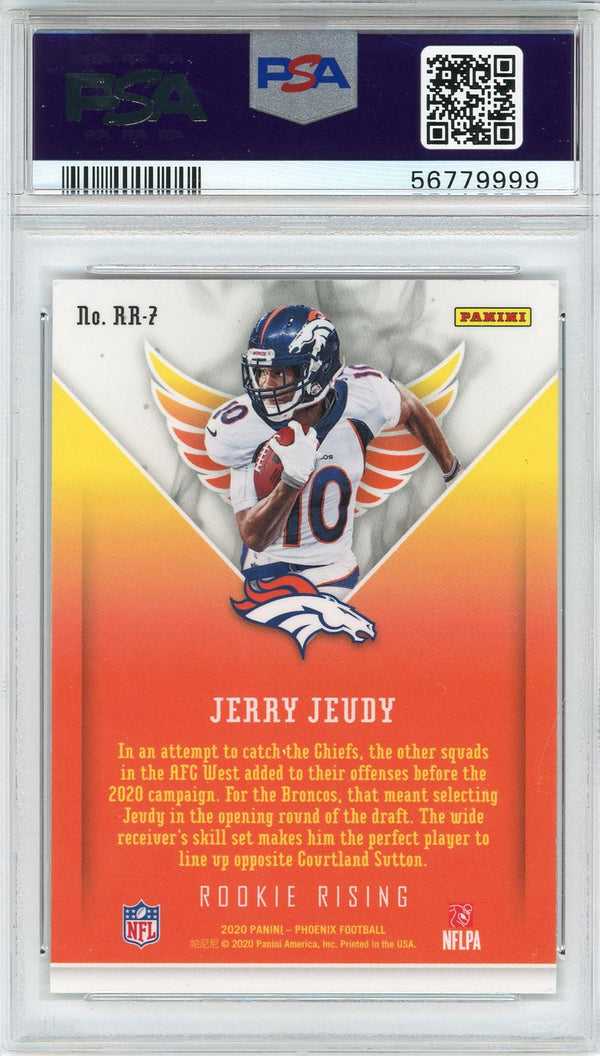 Jerry Jeudy 2020 Panini Phoenix Rookie Rising Card #RR7 (PSA)