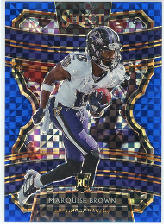 Marquise Brown 2019 Panini Select Concourse Blue Prizm Rookie Card #65
