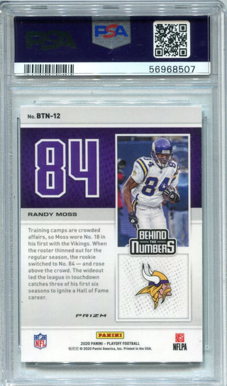 Randy Moss 2020 Panini Playoff #BTN12 PSA MINT 9 RC