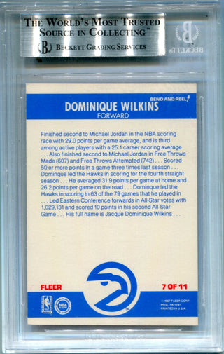 Dominique Wilkins 1987-88 Fleer Stickers #7 BGS 8.5 NM Card