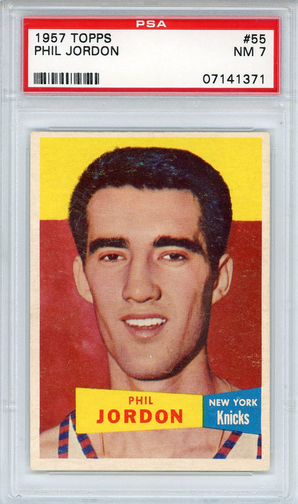 Phil Jordan 1957 Topps Card #55 (PSA NM 7)