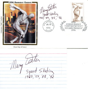 Mary Docter Autographed First Day Cover and Index Card