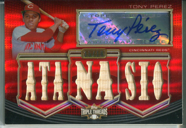Tony Perez Autographed 2010 Topps Triple Threads Bat Card