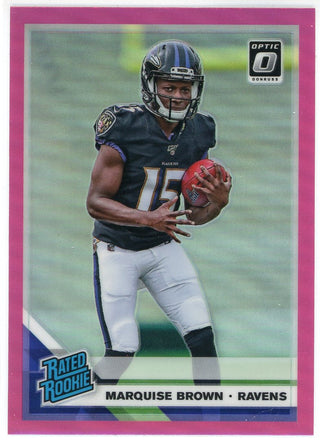 Marquise Brown 2019 Panini Donruss Optic Pink Prizm Rated Rookie Card #162
