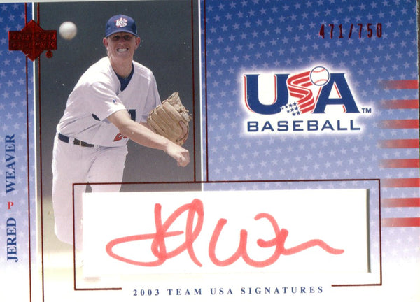 Jared Weaver Autographed 2003 Upper Deck  Card