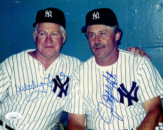 Whitey Ford & Jim Catfish Hunter Autographed 8x10 Photo (JSA)