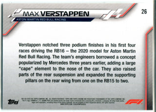 Max Verstappen 2020 Topps Chrome Card #26