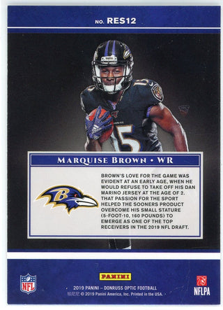 Marquise Brown 2019 Panini Donruss Optic Elite Series Rookie Card #RES12
