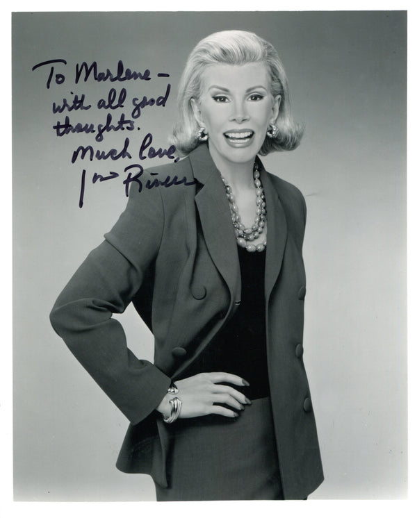 Joan Rivers Autographed Black and White 8x10 Photo
