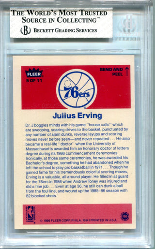Julius Erving 1986-87 Fleer Stickers BGS 6.5 Card