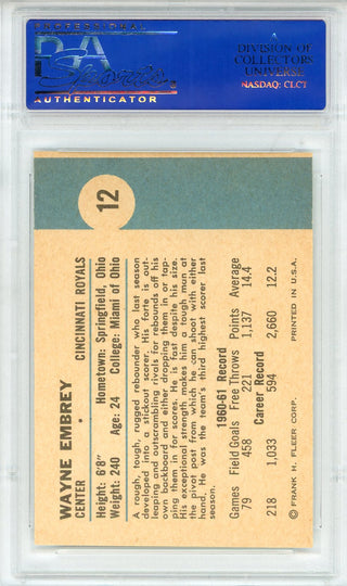Wayne Embrey 1961 Fleer Card #12 (PSA NM-MT 8)