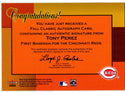Tony Perez 2001 Fleer Ultra Fall Classic Autographed card #31/160