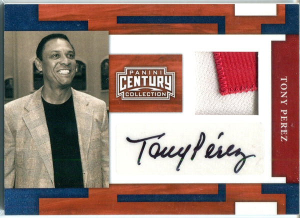 Tony Perez Autographed 2010 Panini Century Collection Jersey Card