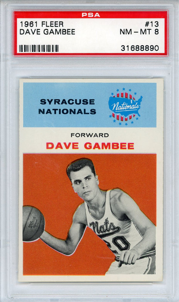 Dave Gambee 1961 Fleer Card #13 (PSA NM-MT 8)