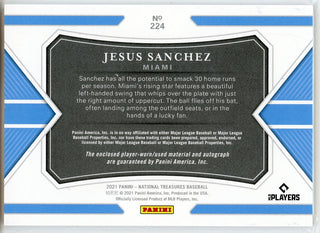 Jesus Sanchez Autographed 2021 Panini National Treasures Rookie Patch Card #224