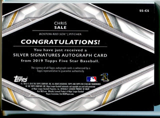 Chris Sale 2019 Topps Five Star Silver Signatures #5/25