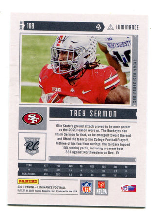 Trey Sermon 2021 Panini Luminance #108 Rookie Card /99