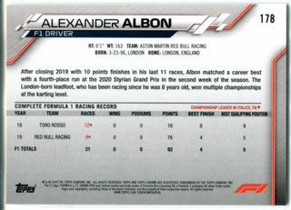 Alexander Albon 2020 Topps Chrome Rookie Card #178