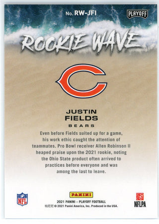 Justin Fields 2021 Panini Playoff Rookie Wave Card #RW-JFI