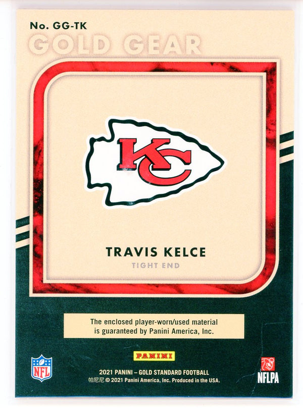 Travis Kelce 2021 Panini Gold Standard Gold Gear Patch Card #GG-TK