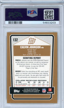 Calvin Johnson 2007 Topps Draft Picks #132 PSA Mint 9 RC