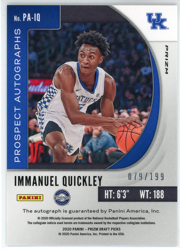 Immanuel Quickley Autographed 2020 Panini Prizm Draft Picks Red